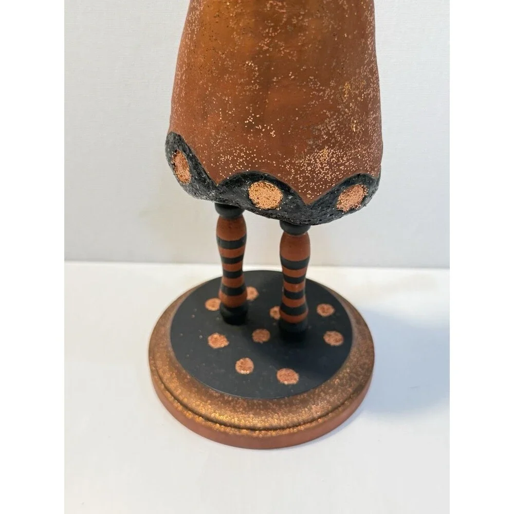 Primitive Pumpkin Jack O Lantern Resin Figurine Halloween Artist E. Smithson MCM
